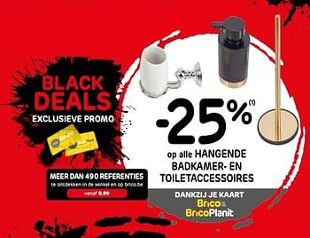 Promoties -25% op alle hangende badkamer- en toiletaccessoires - Huismerk - Brico - Geldig van 13/11/2019 tot 03/12/2019 bij Brico