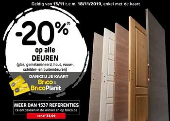 Promoties -20% op alle deuren - Huismerk - Brico - Geldig van 13/11/2019 tot 03/12/2019 bij Brico