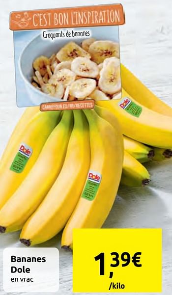 Promoties Bananes dole - Dole - Geldig van 06/11/2019 tot 17/11/2019 bij Carrefour