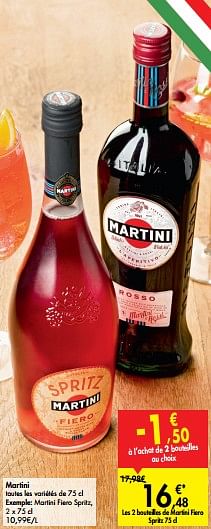 Promotions Martini martini fiero spritz - Martini - Valide de 06/11/2019 à 18/11/2019 chez Carrefour