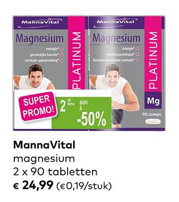 Promoties Mannavital magnesium - Mannavital - Geldig van 06/11/2019 tot 03/12/2019 bij Bioplanet