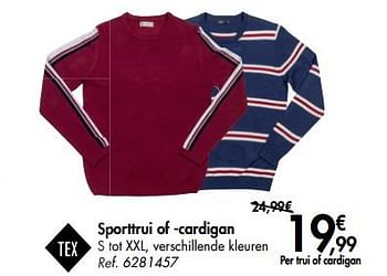 Promoties Sporttrui of -cardigan - Tex - Geldig van 06/11/2019 tot 18/11/2019 bij Carrefour