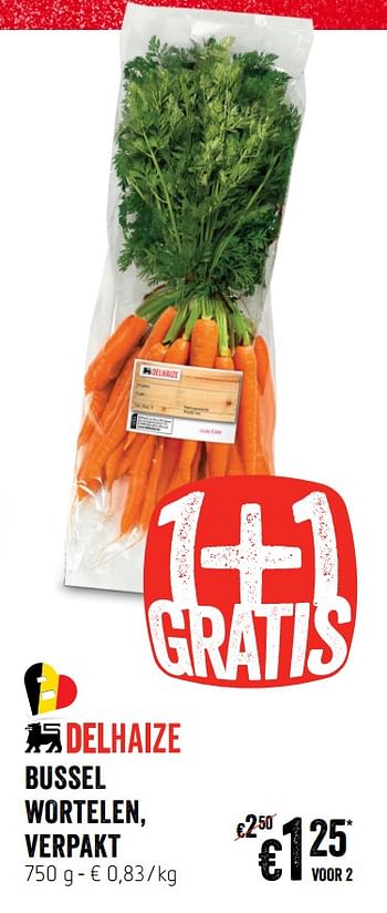 Promoties Bussel wortelen, verpakt - Huismerk - Delhaize - Geldig van 07/11/2019 tot 13/11/2019 bij Delhaize