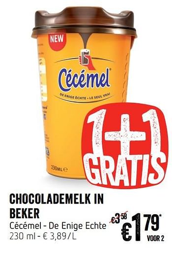 Promotions Chocolademelk in beker cécémel - de enige echte - Cecemel - Valide de 07/11/2019 à 13/11/2019 chez Delhaize