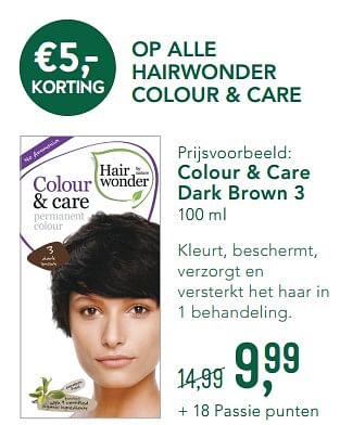 Promoties Op alle hairwonder colour + care colour + care dark brown 3 - Hairwonder - Geldig van 04/11/2019 tot 01/12/2019 bij Holland & Barret
