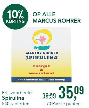 Promoties Op alle marcus rohrer spirulina - Marcus Rohrer - Geldig van 04/11/2019 tot 01/12/2019 bij Holland & Barret
