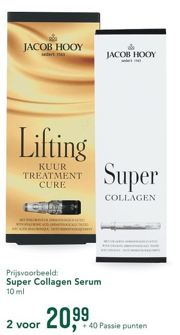 Promoties Super collagen serum - Jacob Hooy - Geldig van 04/11/2019 tot 01/12/2019 bij Holland & Barret
