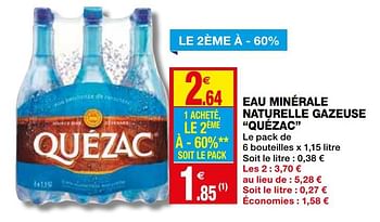 Promotions Eau minérale naturelle gazeuse quézac - Quezac - Valide de 06/11/2019 à 17/11/2019 chez Coccinelle