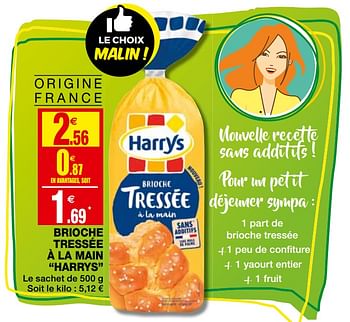 Promoties Brioche tressée à la main harrys - Harry's - Geldig van 06/11/2019 tot 17/11/2019 bij Coccinelle