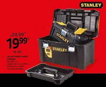 Promotions Lot de 2 boîtes à outils stanley - Stanley - Valide de 13/11/2019 à 03/12/2019 chez Brico
