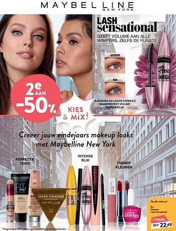 Promoties Mascara lash sensational - Maybelline - Geldig van 06/11/2019 tot 19/11/2019 bij DI