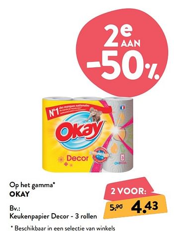 Promoties Keukenpapier decor - Huismerk - Okay  - Geldig van 06/11/2019 tot 19/11/2019 bij DI