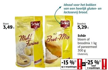 Promoties Schär bloem of broodmix of paneermeel - Schar - Geldig van 06/11/2019 tot 19/11/2019 bij Colruyt