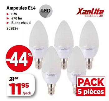 Promotions Ampoules e14 - Xanlite - Valide de 05/11/2019 à 19/11/2019 chez Mr. Bricolage