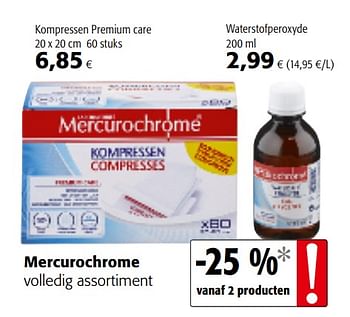 Promoties Mercurochrome volledig assortiment - Mercurochrome - Geldig van 06/11/2019 tot 19/11/2019 bij Colruyt