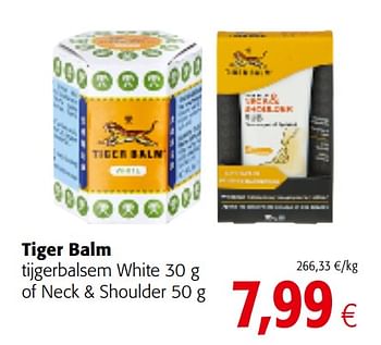 Promoties Tiger balm tijgerbalsem white of neck + shoulder - Tiger Balm - Geldig van 06/11/2019 tot 19/11/2019 bij Colruyt