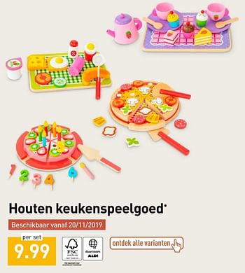 Promoties Houten keukenspeelgoed - Huismerk - Aldi - Geldig van 01/11/2019 tot 06/12/2019 bij Aldi