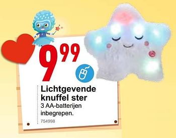 Promoties Lichtgevende knuffel ster - Huismerk - Trafic  - Geldig van 30/10/2019 tot 06/12/2019 bij Trafic