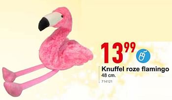 Promoties Knuffel roze flamingo - Huismerk - Trafic  - Geldig van 30/10/2019 tot 06/12/2019 bij Trafic