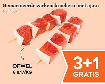 Promotions Gemarineerde varkensbrochette met ajuin - Huismerk - Buurtslagers - Valide de 08/11/2019 à 21/11/2019 chez Buurtslagers