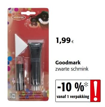 Promoties Goodmark zwarte schmink - Goodmark - Geldig van 06/11/2019 tot 19/11/2019 bij Colruyt