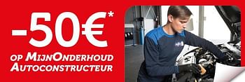 Promoties -50€ op mijnonderhoud autoconstructeur - Huismerk - Auto 5  - Geldig van 08/11/2019 tot 15/12/2019 bij Auto 5