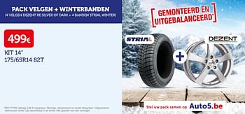 Promoties Pack velgen + winterbanden - Huismerk - Auto 5  - Geldig van 08/11/2019 tot 15/12/2019 bij Auto 5