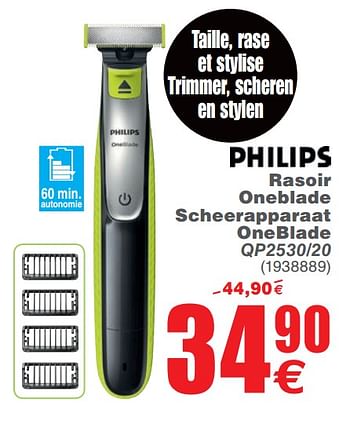 Promotions Philips rasoir oneblade scheerapparaat oneblade qp2530-20 - Philips - Valide de 12/11/2019 à 25/11/2019 chez Cora