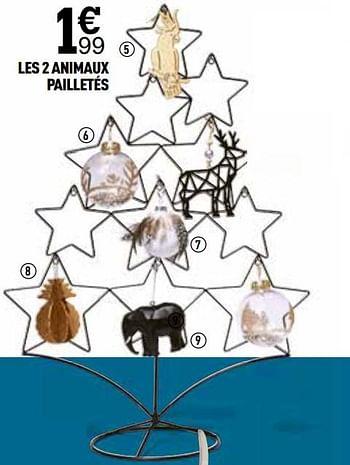 Promotions Les 2 animaux pailletés - Produit Maison - Centrakor - Valide de 04/11/2019 à 25/11/2019 chez Centrakor