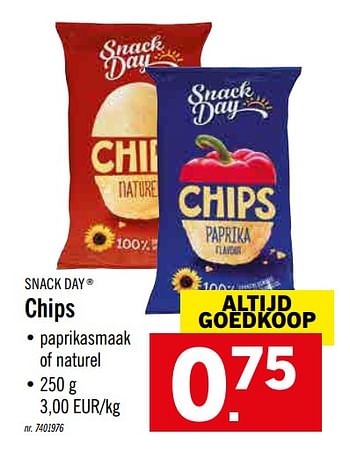 Promotions Chips - Snack Day - Valide de 18/11/2019 à 23/11/2019 chez Lidl
