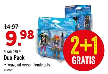 Promoties Duo pack - Playmobil - Geldig van 18/11/2019 tot 23/11/2019 bij Lidl