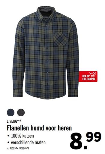 Promoties Flanellen hemd voor heren - Livergy - Geldig van 18/11/2019 tot 23/11/2019 bij Lidl