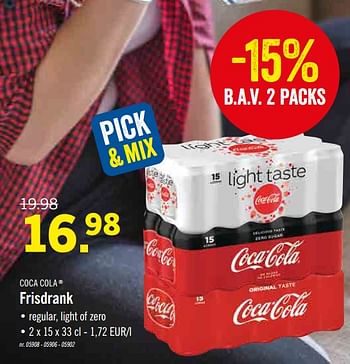 Promoties Frisdrank - Coca Cola - Geldig van 18/11/2019 tot 23/11/2019 bij Lidl