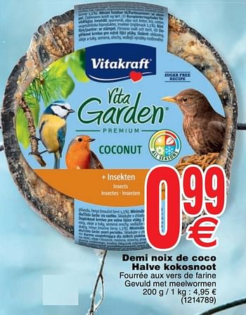 Promoties Demi noix de coco halve kokosnoot - Vitakraft - Geldig van 12/11/2019 tot 25/11/2019 bij Cora