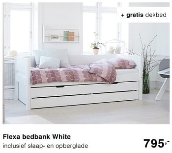 Promoties Flexa bedbank white inclusief slaap- en opberglade - Flexa - Geldig van 10/11/2019 tot 30/11/2019 bij Baby & Tiener Megastore