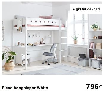 Promoties Flexa hoogslaper white - Flexa - Geldig van 10/11/2019 tot 30/11/2019 bij Baby & Tiener Megastore