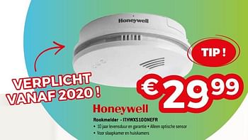 Promoties Honeywell rookmelder - ithwxs100nefr - Honeywell - Geldig van 01/11/2019 tot 30/11/2019 bij Exellent