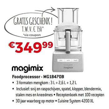 Promotions Magimix foodprocessor - mg18470b - Magimix - Valide de 01/11/2019 à 30/11/2019 chez Exellent
