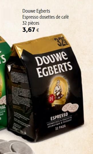 Promotions Douwe egberts espresso dosettes de café - Douwe Egberts - Valide de 06/11/2019 à 19/11/2019 chez Colruyt
