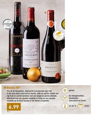 Promoties Brouilly aop - Rode wijnen - Geldig van 11/11/2019 tot 16/11/2019 bij Aldi