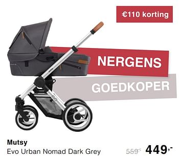 Promoties Mutsy evo urban nomad dark grey - Mutsy - Geldig van 10/11/2019 tot 16/11/2019 bij Baby & Tiener Megastore