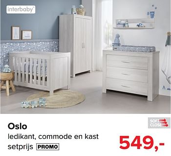 Promotions Oslo ledikant, commode en kast setprijs - Interbaby - Valide de 01/11/2019 à 07/12/2019 chez Baby-Dump