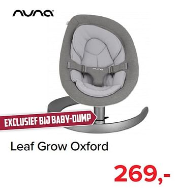 Promotions Leaf grow oxford - Nuna - Valide de 01/11/2019 à 07/12/2019 chez Baby-Dump