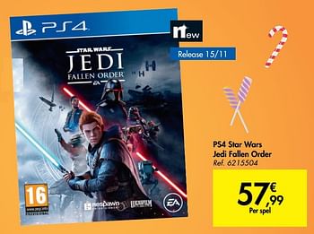 Promoties Ps4 star wars jedi fallen order - Electronic Arts - Geldig van 13/11/2019 tot 25/11/2019 bij Carrefour