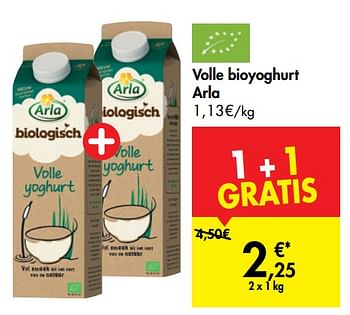 Promoties Volle bioyoghurt arla - Arla - Geldig van 13/11/2019 tot 25/11/2019 bij Carrefour