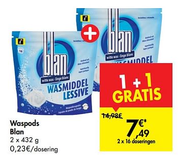 Promoties Waspods blan - Blan - Geldig van 13/11/2019 tot 25/11/2019 bij Carrefour