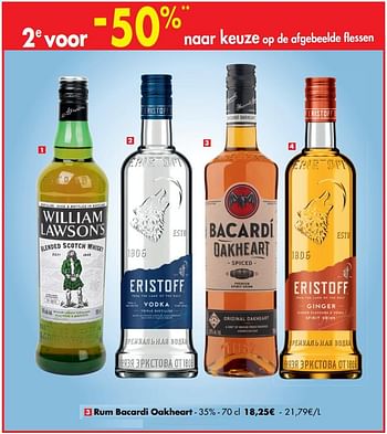 Promoties Rum bacardi oakheart - Bacardi - Geldig van 13/11/2019 tot 25/11/2019 bij Carrefour