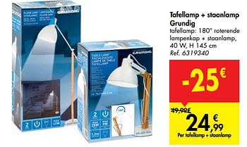 Promoties Tafellamp + staanlamp grundig - Grundig - Geldig van 13/11/2019 tot 18/11/2019 bij Carrefour