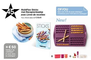 Promoties Multiflex sticks met receptenboekje avec livret de recettes - Huismerk - Tupperware - Geldig van 04/11/2019 tot 01/12/2019 bij Tupperware