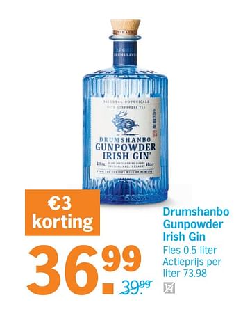 Promotions Drumshanbo gunpowder irish gin - Gunpowder - Valide de 11/11/2019 à 17/11/2019 chez Albert Heijn